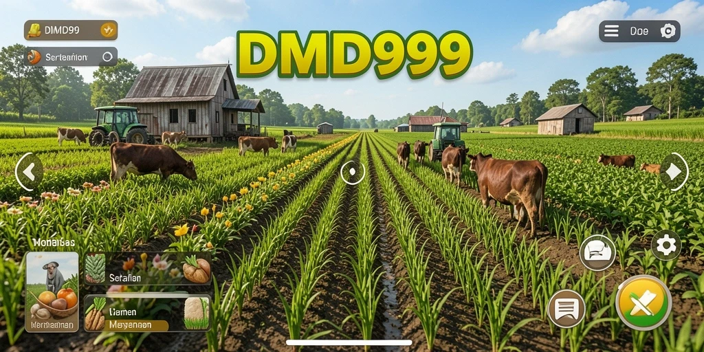 Screenshot DMD999 menampilkan gameplay bertani yang seru dan interaktif.