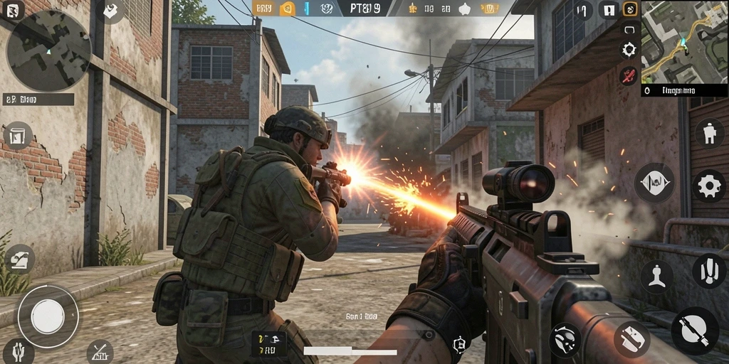 Screenshot gameplay PT89 yang menampilkan pertempuran sengit dengan grafis menakjubkan.