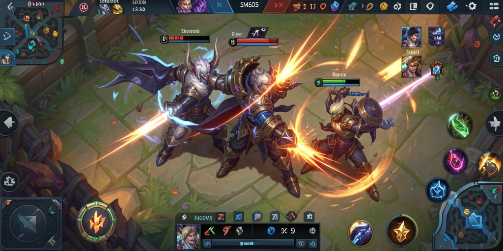 Tampilan aksi seru dalam gameplay MOBA SM605.